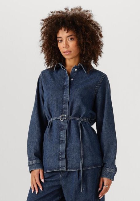 Donkerblauwe SELECTED WOMEN Blouses SLFRELAXED SELMA-NOA LS DENIM SHIRT - large