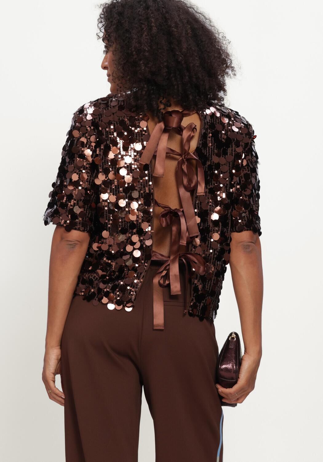 Bruine POM AMSTERDAM Top NINA CHOCOLATE BROWN - large
