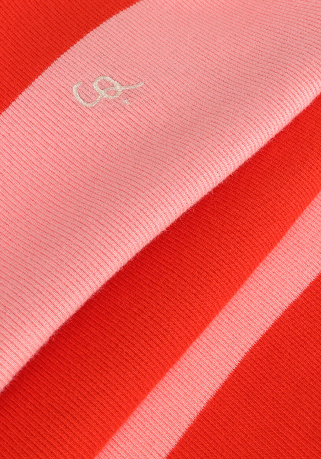 Roze CARLIJNQ Trui STRIPES RED+PINK - TURTLENECK LONGSLEEVE RUFFLED - large