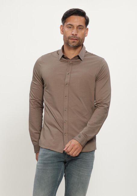 Taupe CAST IRON Klassiek overhemd LONG SLEEVE SHIRT TWILL JERSEY - large
