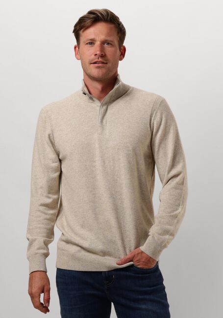 Bruine PROFUOMO Trui PULLOVER HALF ZIP BUTTON - large