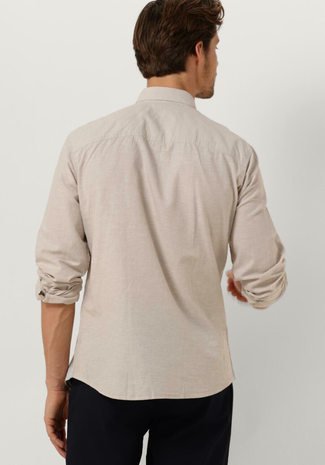 SELECTED HOMME Heren Overhemden Slhslimnew-linen Shirt Ls Noos Beige