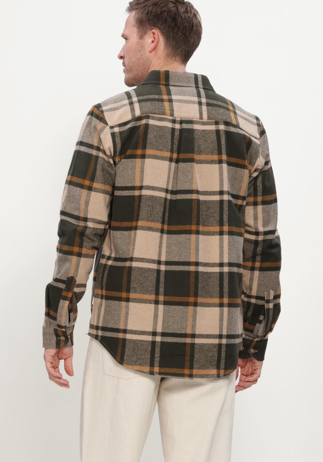 Groene LES DEUX Casual overhemd CHECK FLANNEL SHIRT - large