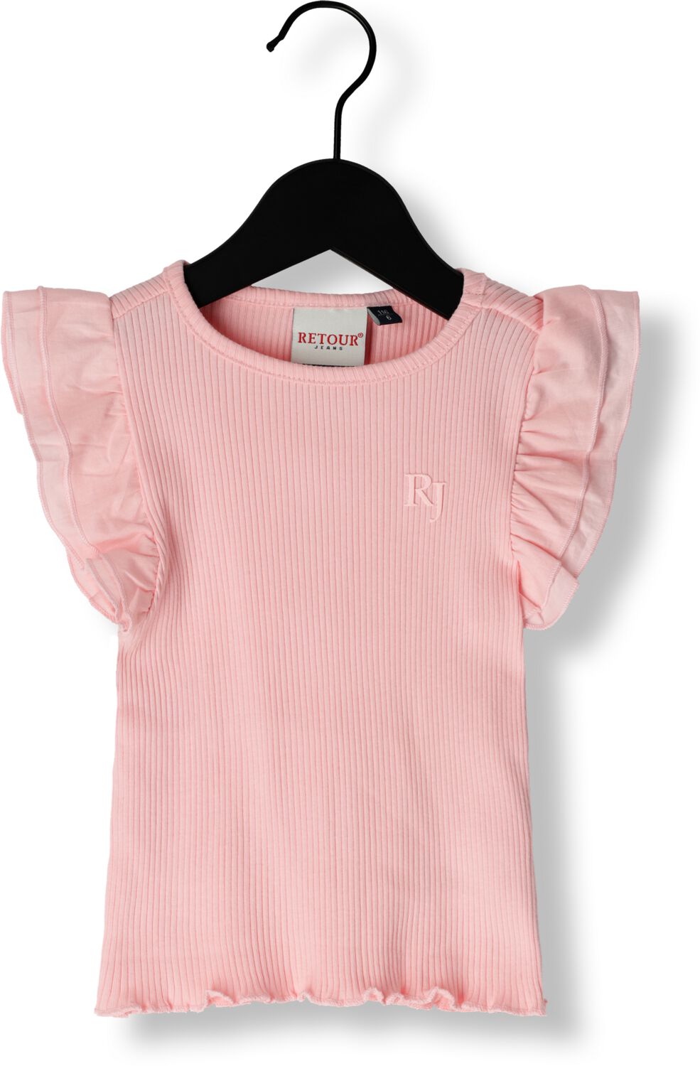 Retour Jeans T-shirt lichtroze rib gebreid