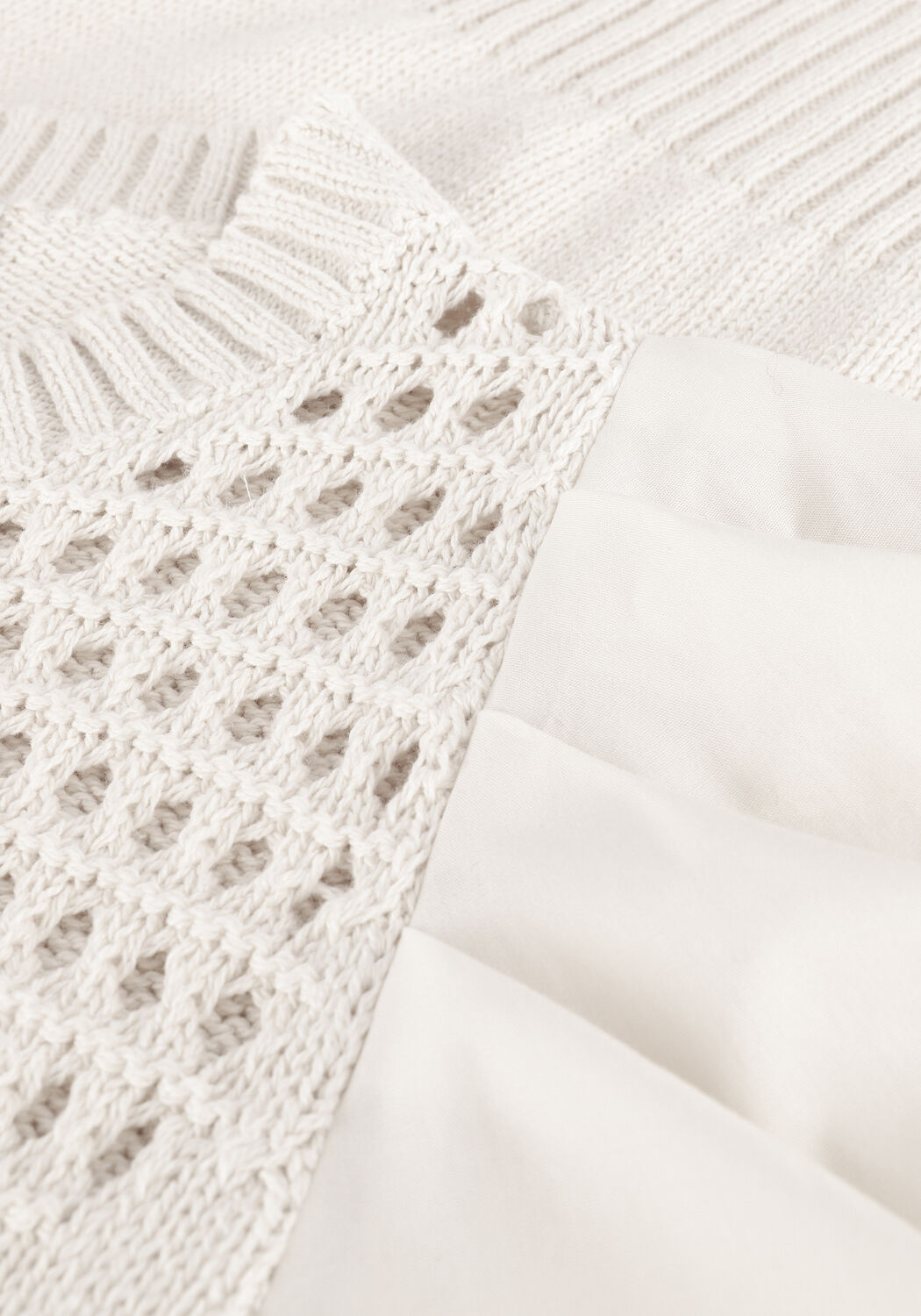 Creme LIU JO Trui ECS MAGLIA CHIUSA M/L POPELINE - large