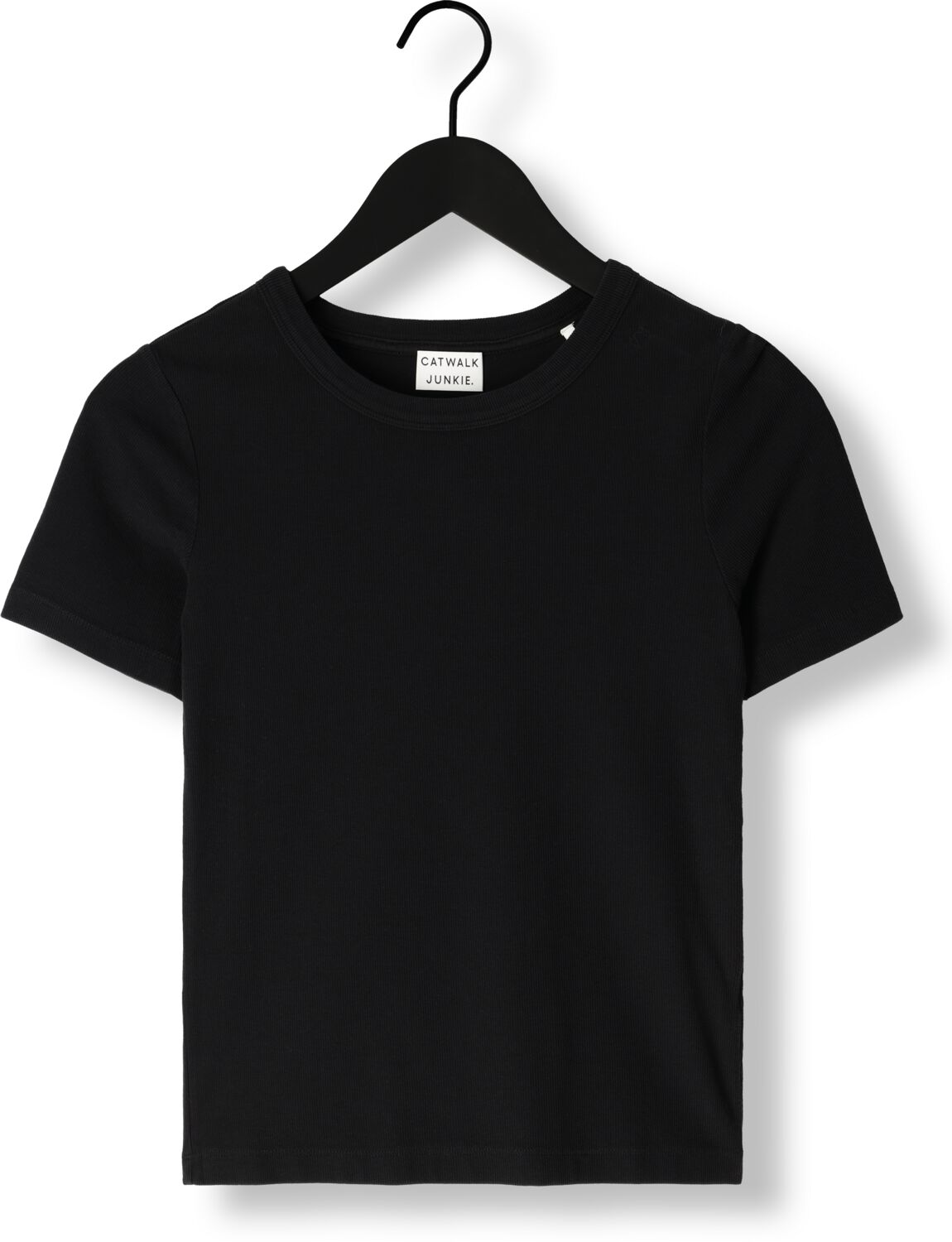 CATWALK JUNKIE Dames Tops & T-shirts Ribbed Tee Zwart
