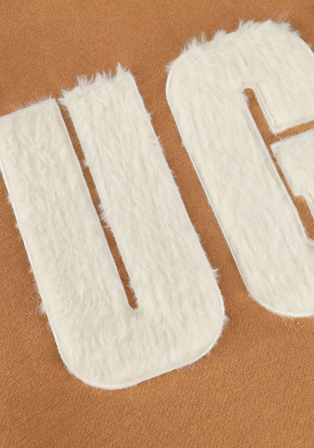 Camel UGG Sweater MADELINE FUZZY LOGO CREWNECK - large