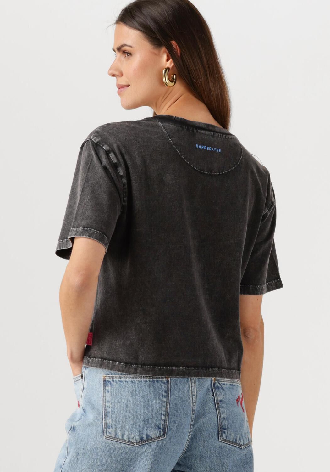 HARPER & YVE Dames Tops & T-shirts Hotstuff-ss Cropped Zwart