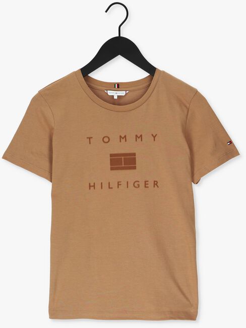 Camel TOMMY HILFIGER T-shirt REGULAR FLOCK C-NK TEE SS - large