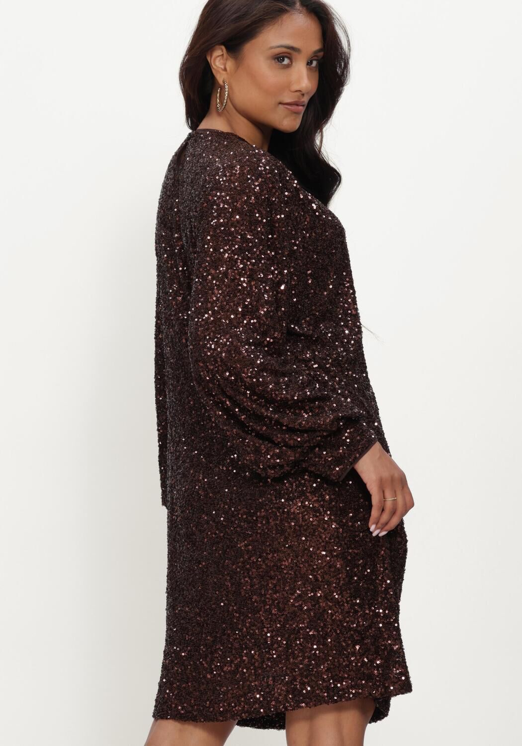 Bruine STUDIO ANNELOES Jurken Gestine sequin dress - large