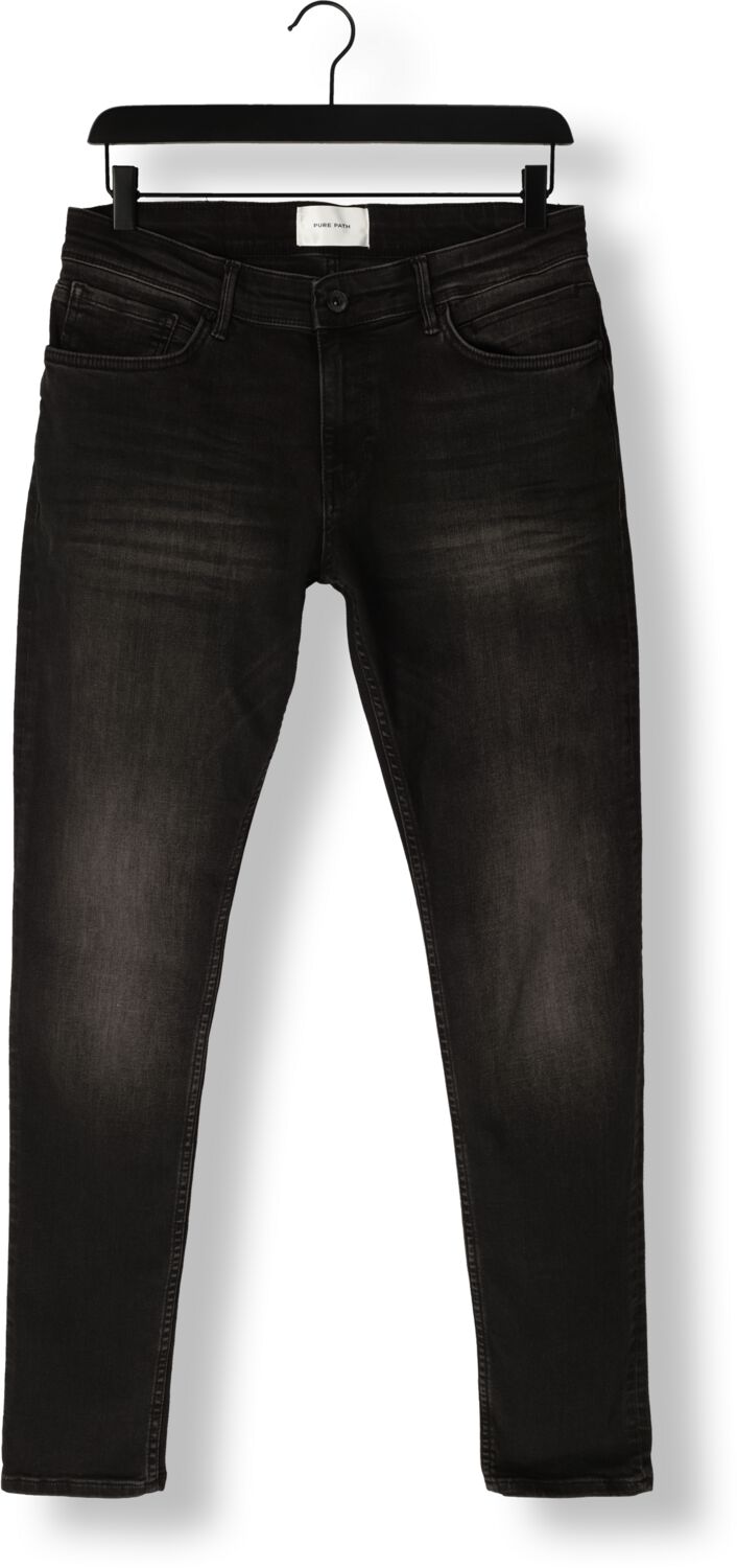 PURE PATH Heren Jeans The Jone Skinny Fit Jeans Donkergrijs