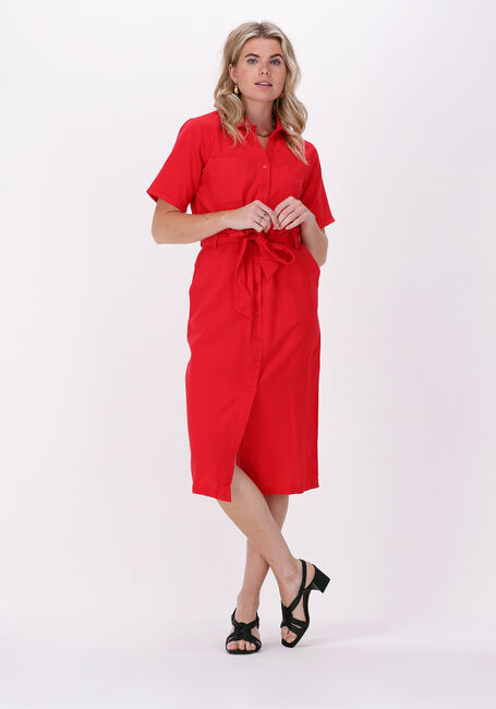 Rode CC HEART Midi jurk LINEN SAFARI DRESS - large