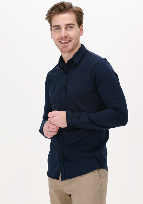 Donkerblauwe CAST IRON Casual overhemd LONG SLEEVE SHIRT TWILL JERSEY - large