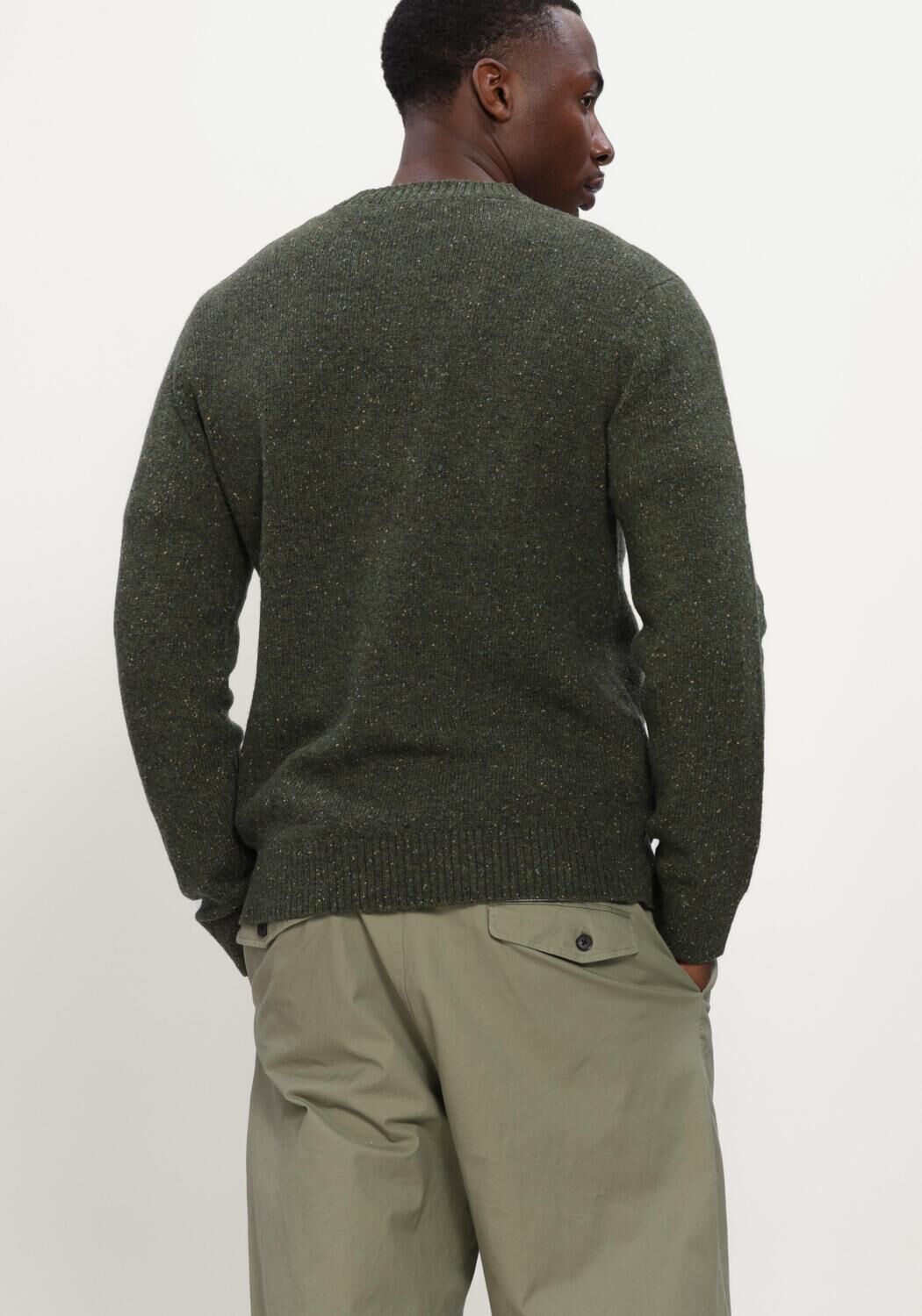Groene SELECTED MEN Trui LMNEIL LS KNIT NEPS CREW NECK - large