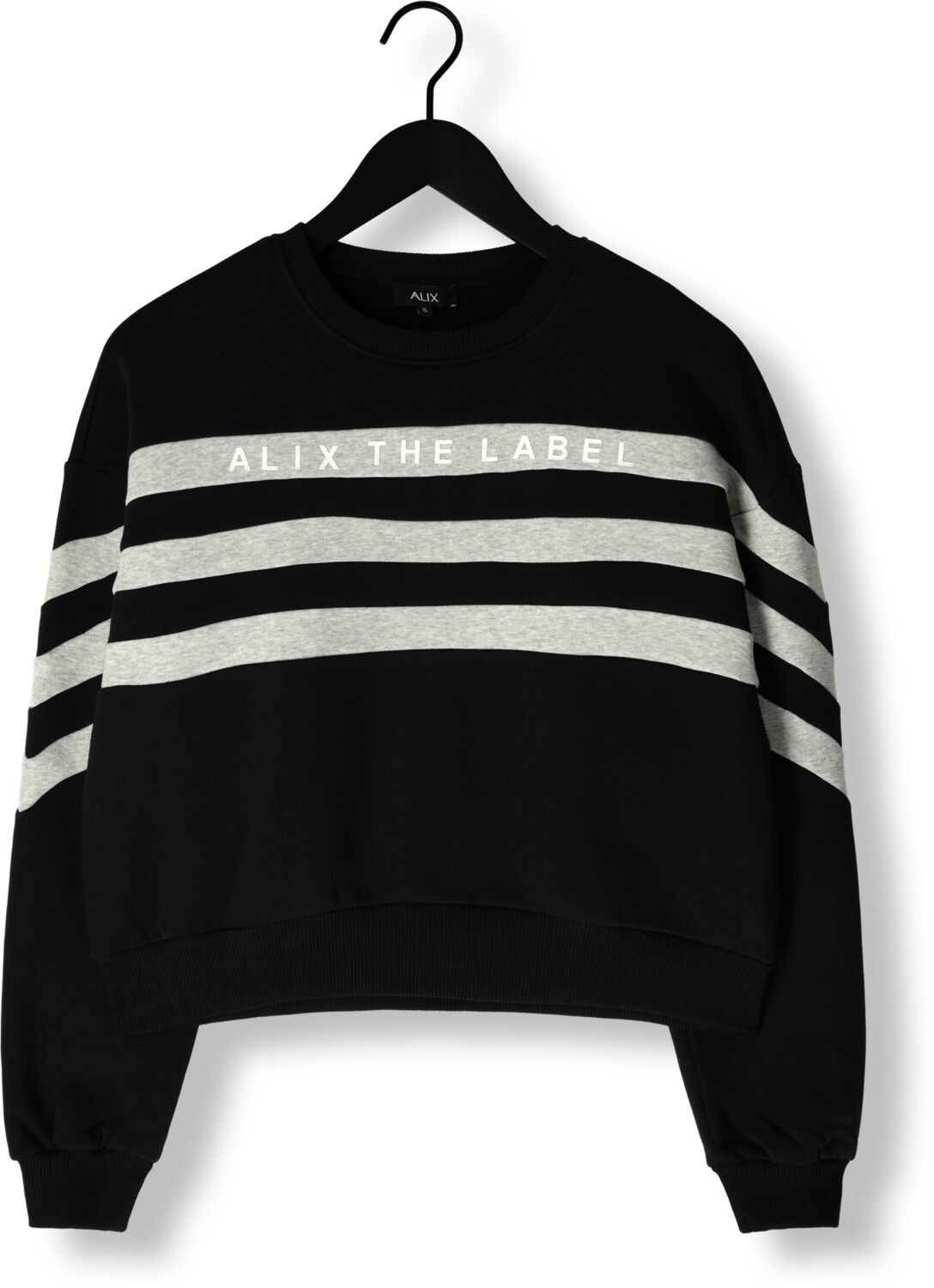 ALIX THE LABEL Dames Truien & Vesten Ladies Knitted Cropped Sweater Zwart