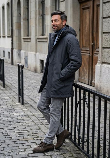 Donkergrijze KRAKATAU Parka's 125200008 - large