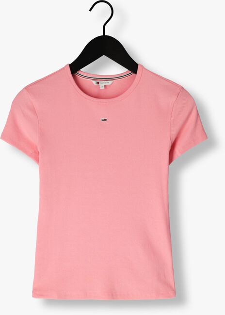 Roze TOMMY JEANS T-shirt TJM SLIM ESSENTIAL RIB - large