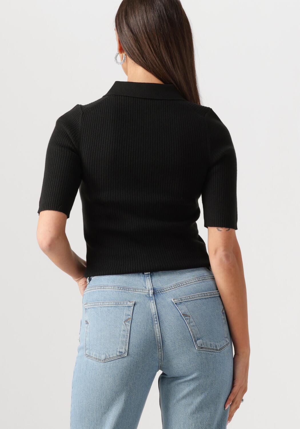 SELECTED FEMME Dames Tops & T-shirts Slfhelen 2 4 Knit Collar Zwart