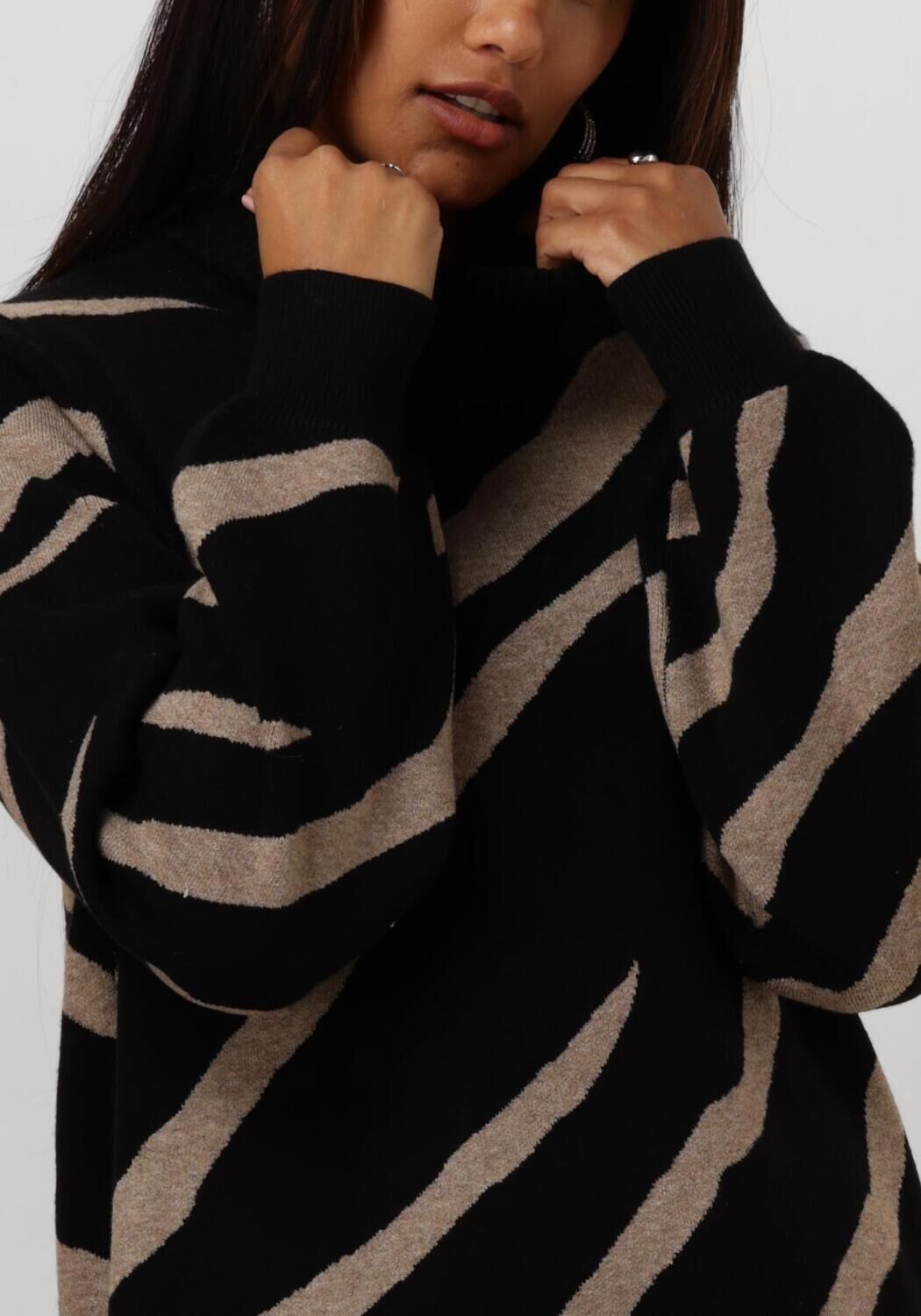 OBJECT Dames Jurken Objray L s Knit Rollneck Dress Zwart