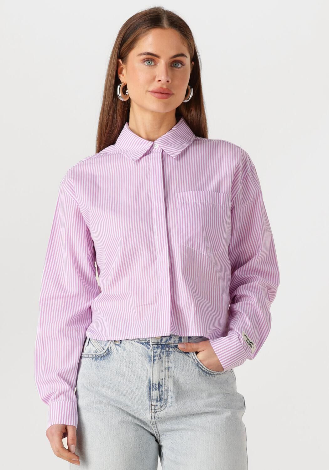COLOURFUL REBEL Dames Blouses Aliya Stripe Boxy Blouse Roze