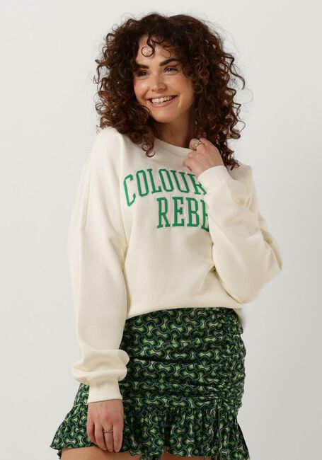 Gebroken wit COLOURFUL REBEL Sweater CR PATCH DROPPED SWEAT - large