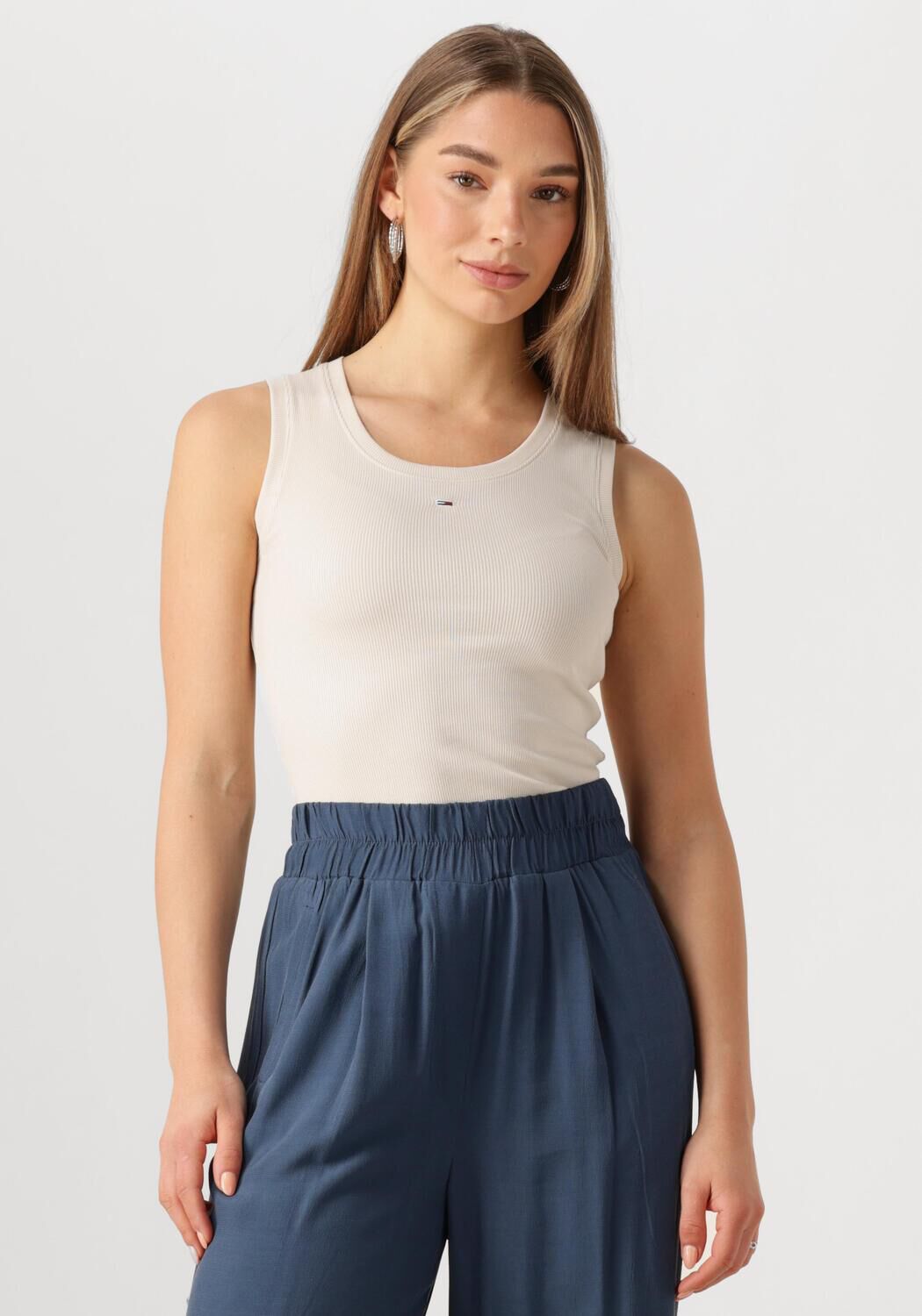 TOMMY JEANS Dames Tops & T-shirts Tjw Essential Rib Tank Ext Ecru