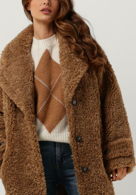 Creatie Ondeugd Tektonisch Bruine BEAUMONT Teddy jas TEDDY STATEMENT COAT | Omoda