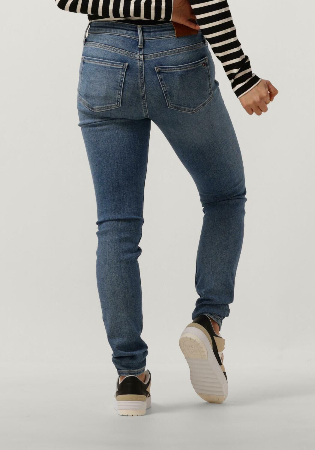 TOMMY HILFIGER Dames Jeans Th Flex Como Skinny Rw Mel Donkerblauw