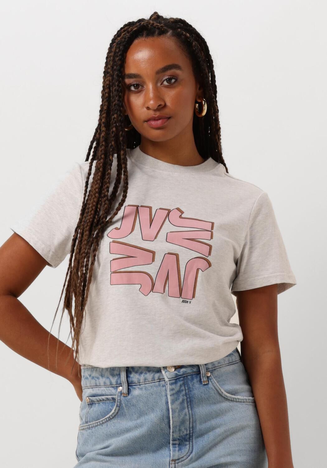 JOSH V Dames Tops & T-shirts Dorie Graphic Grijs