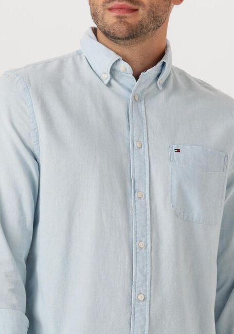 Lichtblauwe TOMMY HILFIGER Casual overhemd CHAMBRAY POCKET RF SHIRT - large