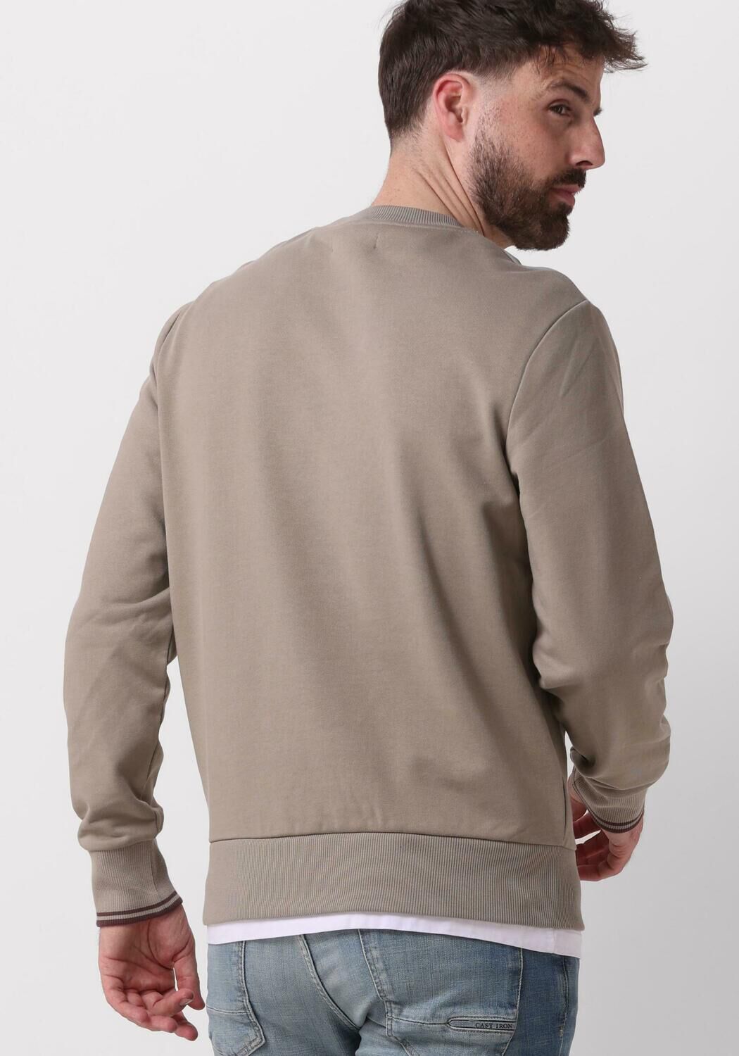 FRED PERRY Heren Truien & Vesten Crew Neck Sweatshirt Olijf