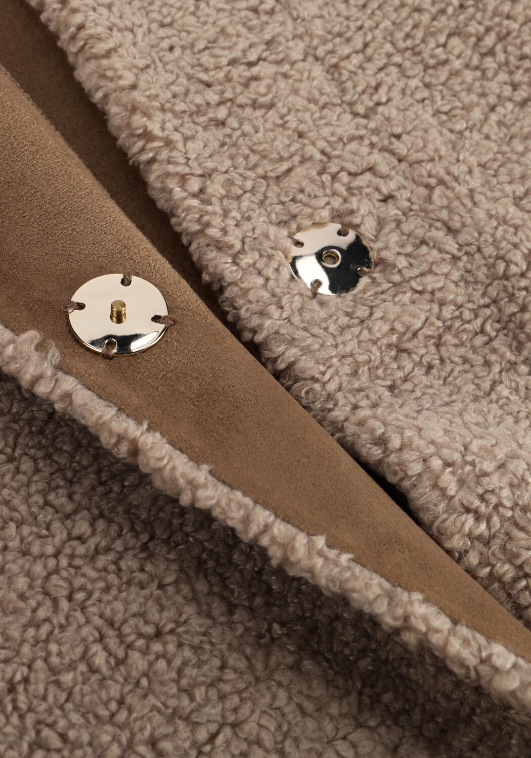 Taupe MINUS Teddy jas SAIDIE VEGAN FUR COAT - large