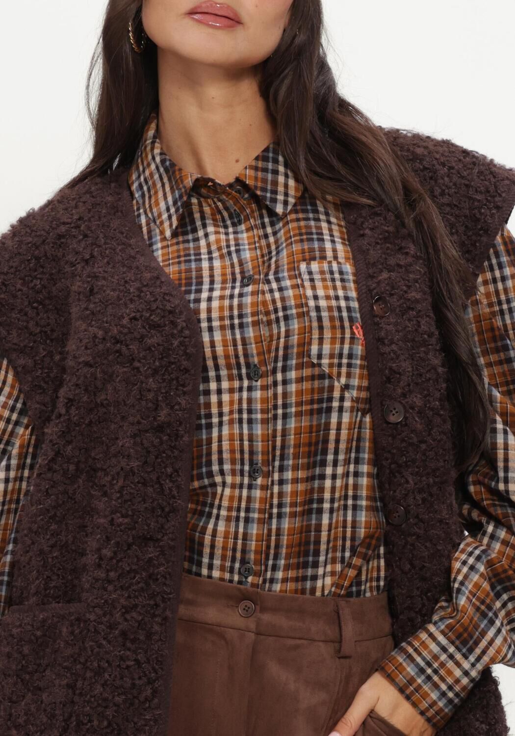 Bruine OBJECT Vest OBJIDUNA LO WAISTCOAT - large