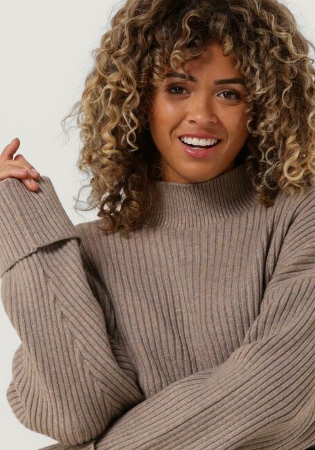 Taupe CO'COUTURE Trui ROW BOX CROP KNIT - large