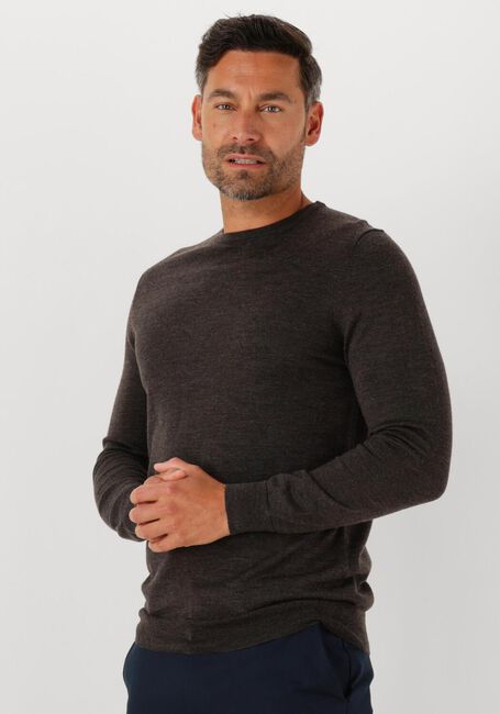 Bruine PROFUOMO Trui PULLOVER CREW NECK MERINO - large