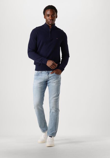 Donkerblauwe TOMMY HILFIGER Trui PIMA ORG CTN CASHMERE ZIP MOCK - large