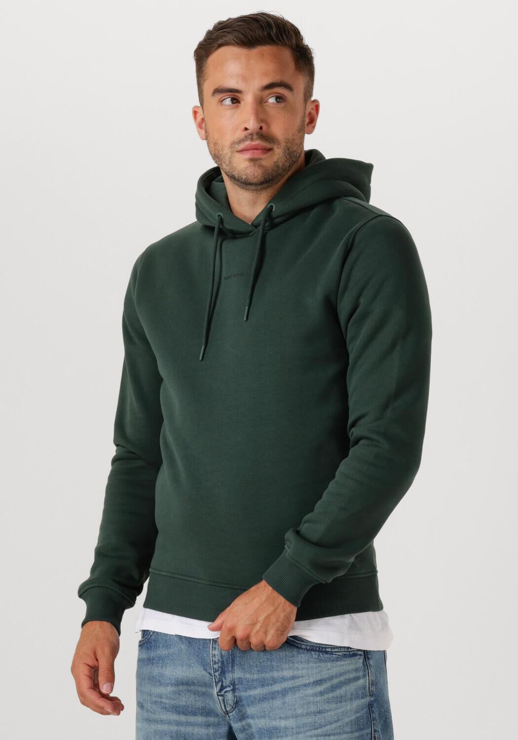 PURE PATH Heren Truien & Vesten Regular Fit Hoodie Ls Sweaters Donkergroen