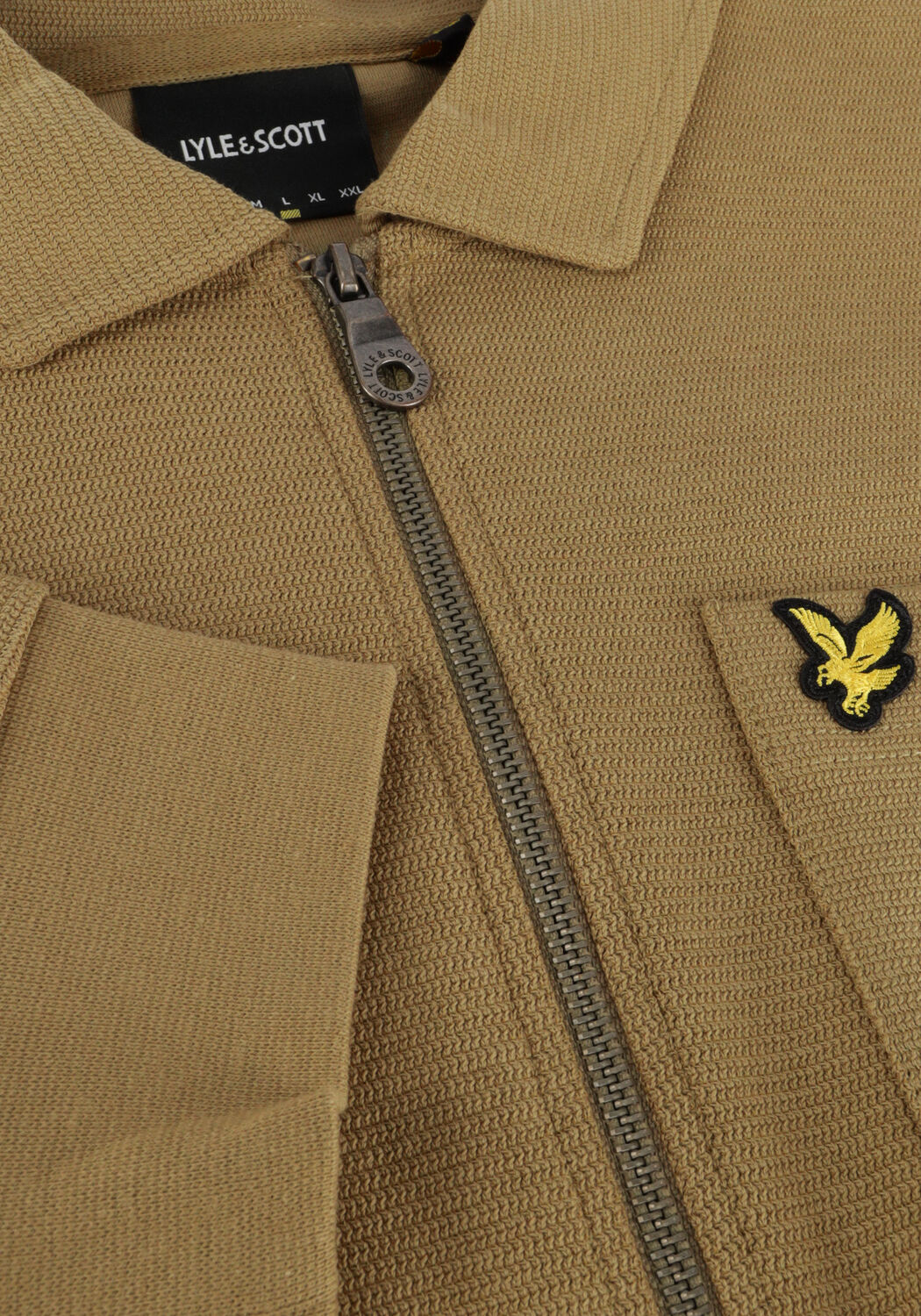 Olijf LYLE & SCOTT Sweater CREST TEXTURED QUARTER ZIP - large