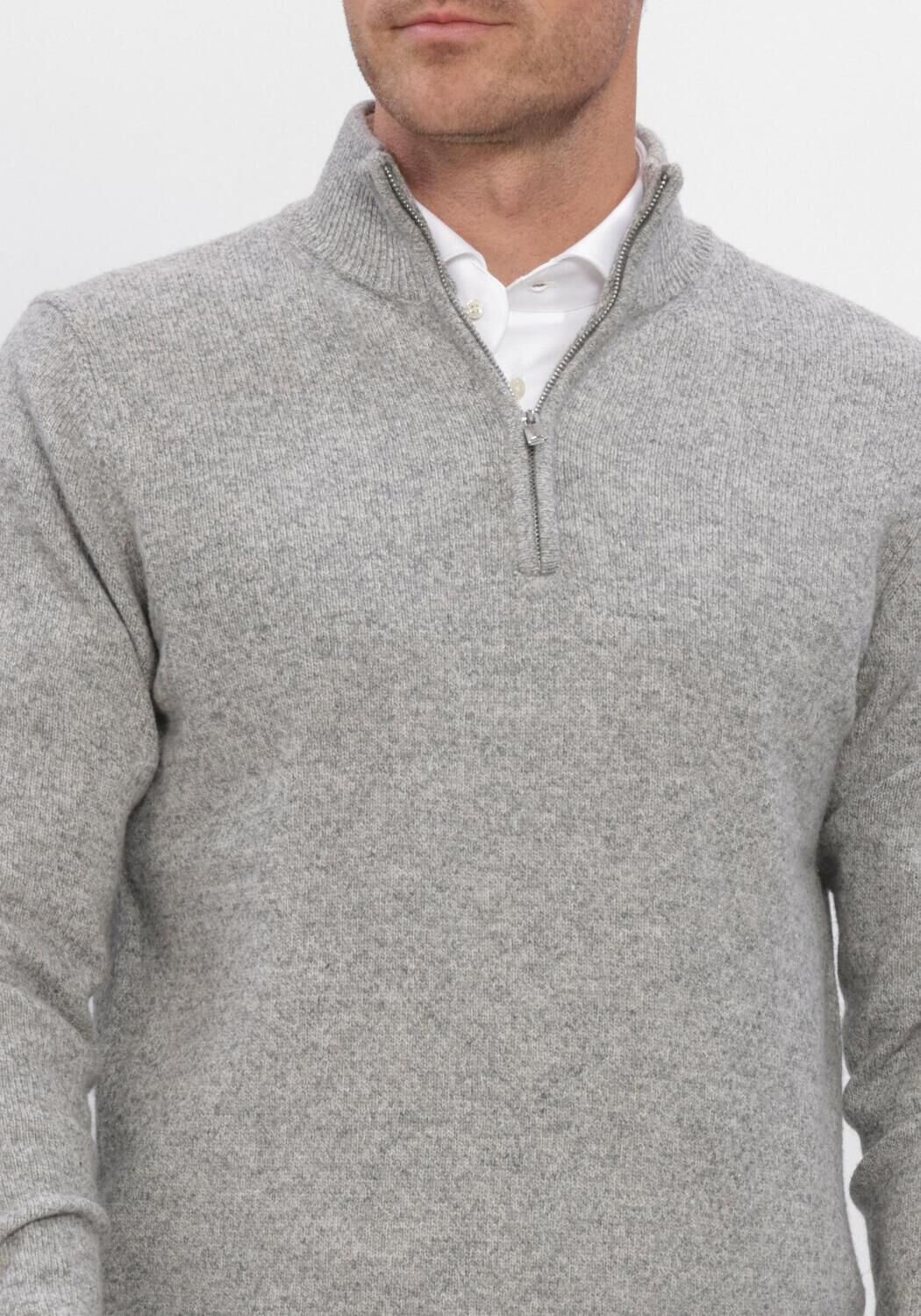 PROFUOMO Heren Truien & Vesten Pullover Half Zip 80 20 Lichtgrijs