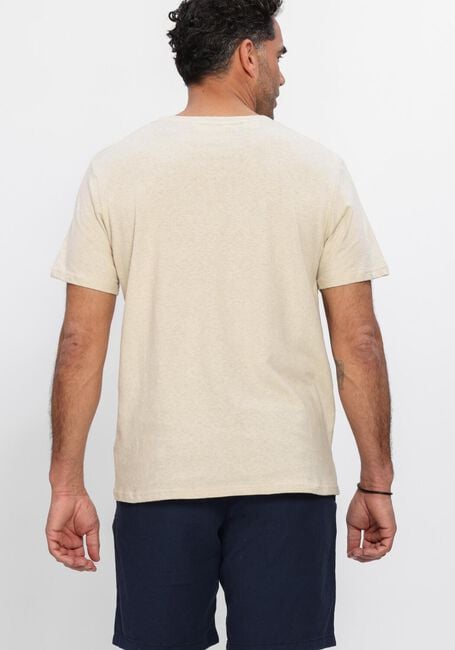 Beige SELECTED MEN T-shirt SLHADAM LINEN BLEND SS TEE NOOS - large