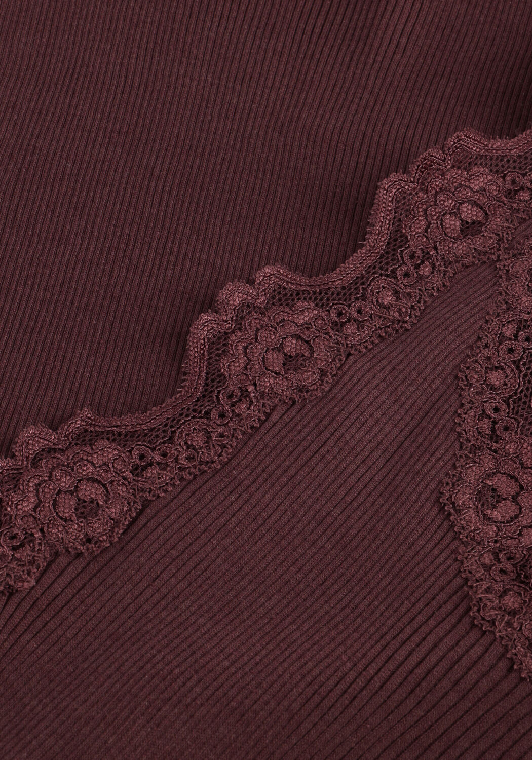 Bordeaux ROSEMUNDE Top BABETTE SILK TOP W/ LACE - large