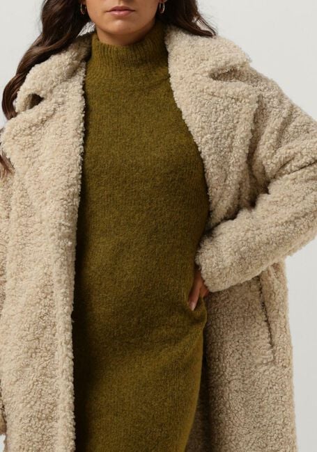 Beige NOTRE-V Teddy jas TEDDY COAT LONG - large