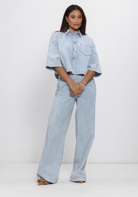 Blauwe JANSEN AMSTERDAM Spijkerjas MABEL JASJE LLBD 732 LIGHT DEMIN SHORT SLEEVE WIDE FIT - large