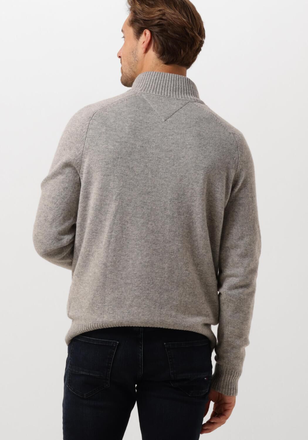 TOMMY HILFIGER Heren Truien & Vesten Lambswool Zip Mock Lichtgrijs