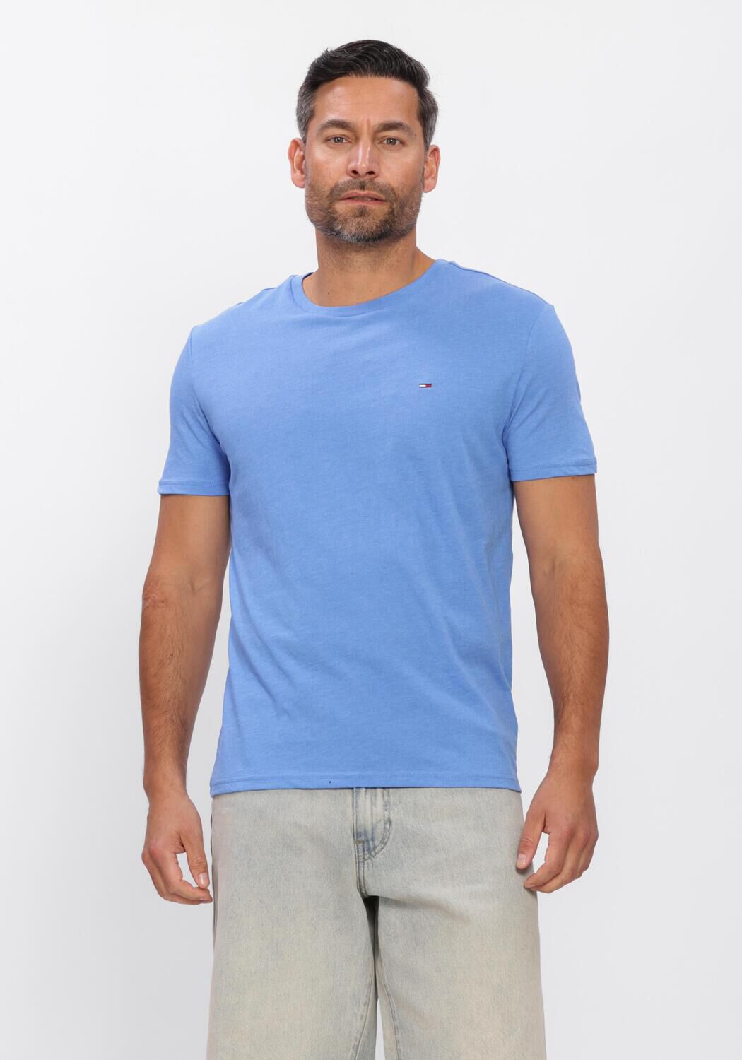 Blauwe TOMMY JEANS T-shirt TJM XSLIM JASPE HTR TEE EXT - large