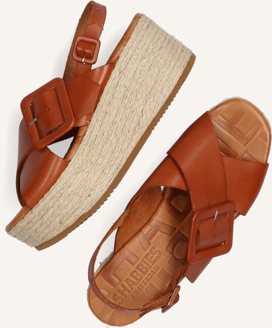 Cognac SHABBIES Platte sandalen 154020009 Cognac SHABBIES Platte sandalen 154020009 - large