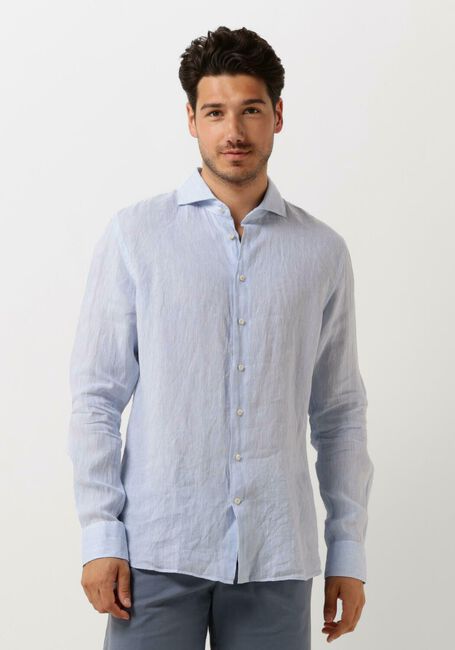 Lichtblauwe PROFUOMO Casual overhemd SHIRT X-CUTAWAY SC LINNEN - large