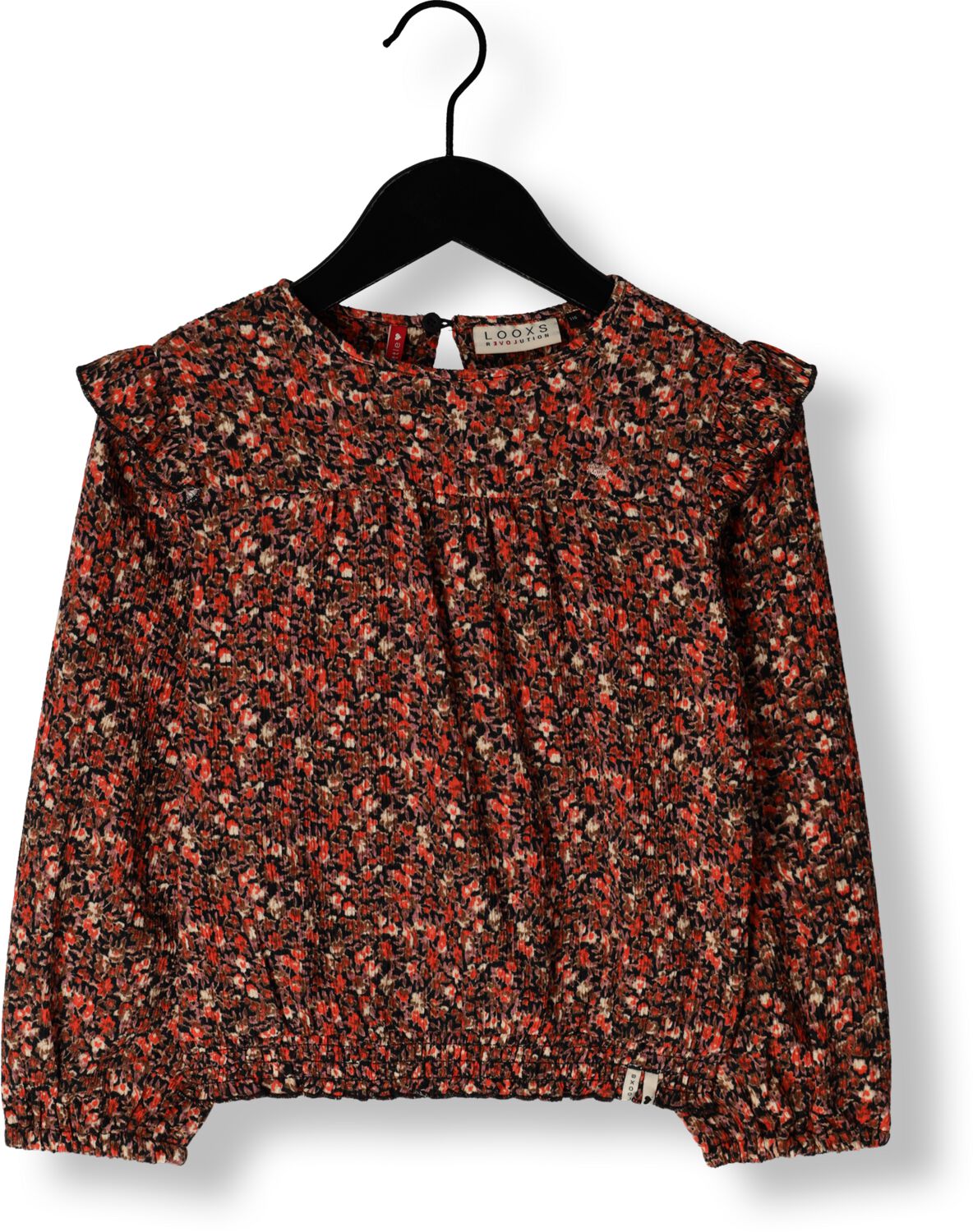 LOOXS little gebloemde top oranje Meisjes Polyester Ronde hals Bloemen 122