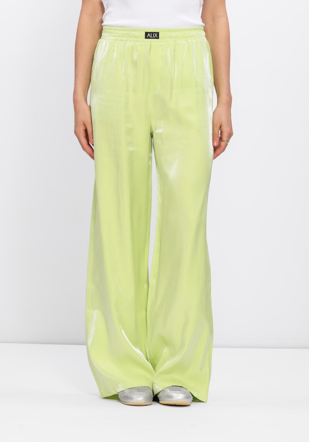 Gele ALIX THE LABEL Broeken LADIES WOVEN MIX SHINE PANTS - large