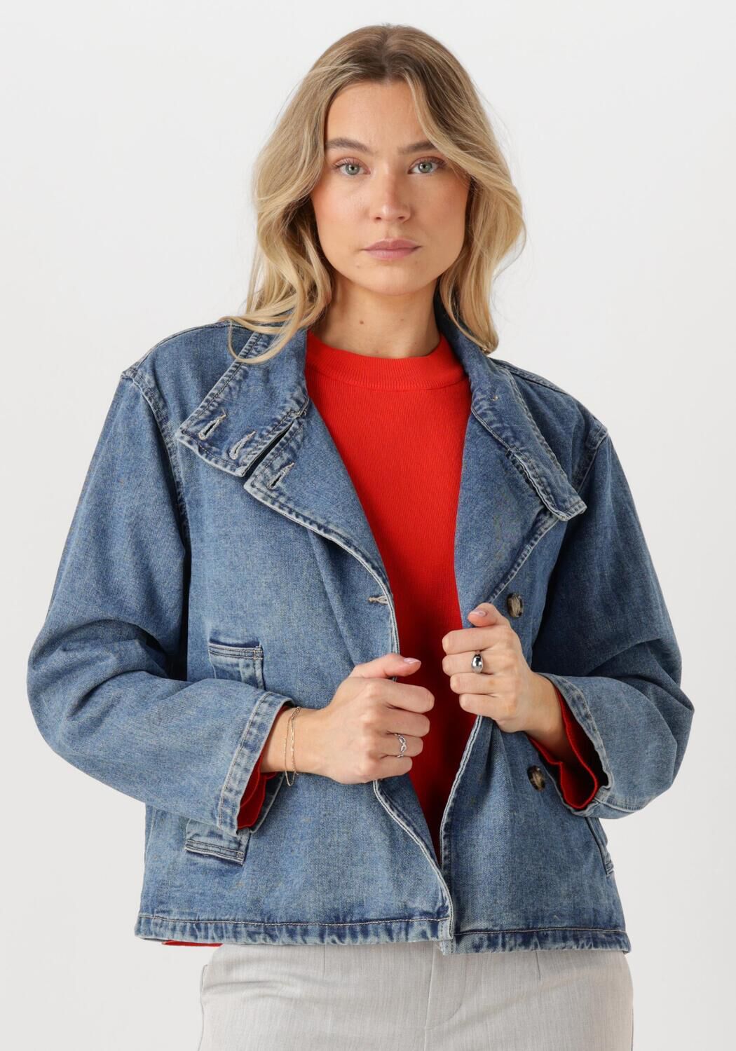 OBJECT Dames Jassen Objtilla Gro L s Lo Denim Jacket Blauw